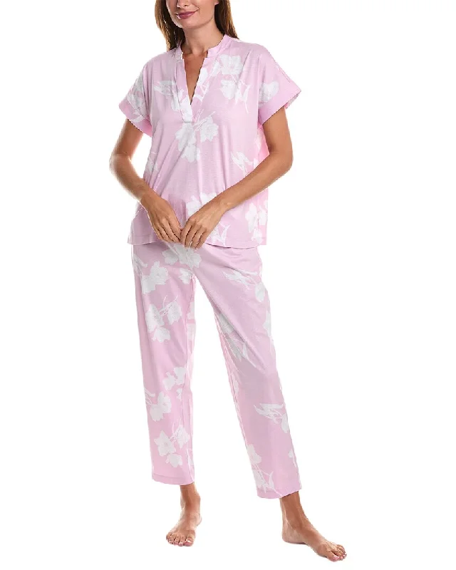 Elegant women's robe sets for sleep-Natori 2Pc Hana Wedge Sleepwear Set