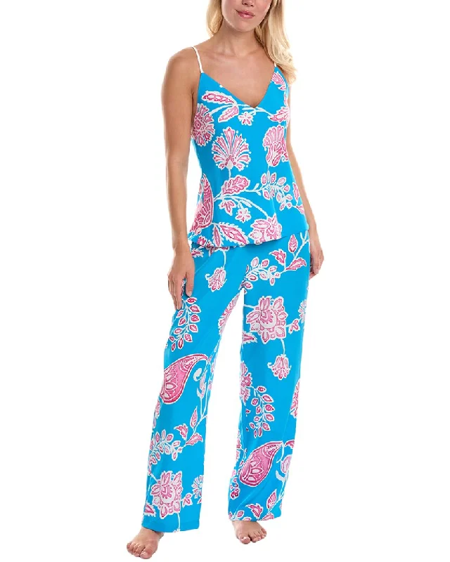 Women's robe sets for post-bath wear-Natori Sanremo Pajama Pant Set