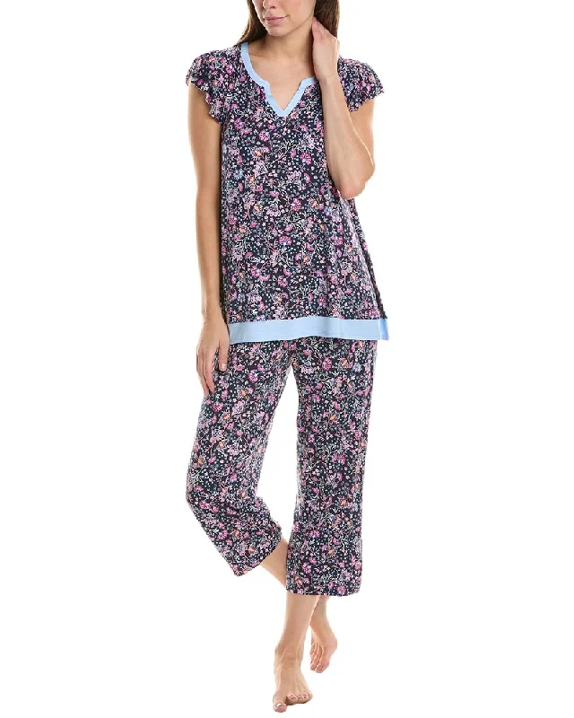 Elegant robe sets with silky satin fabric-Ellen Tracy 2Pc Shirt & Pant Set