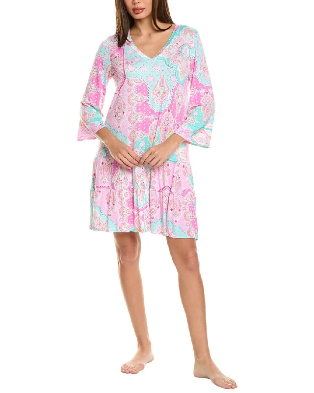 Cozy robe sets with fleece fabric-Ellen Tracy Nightgown