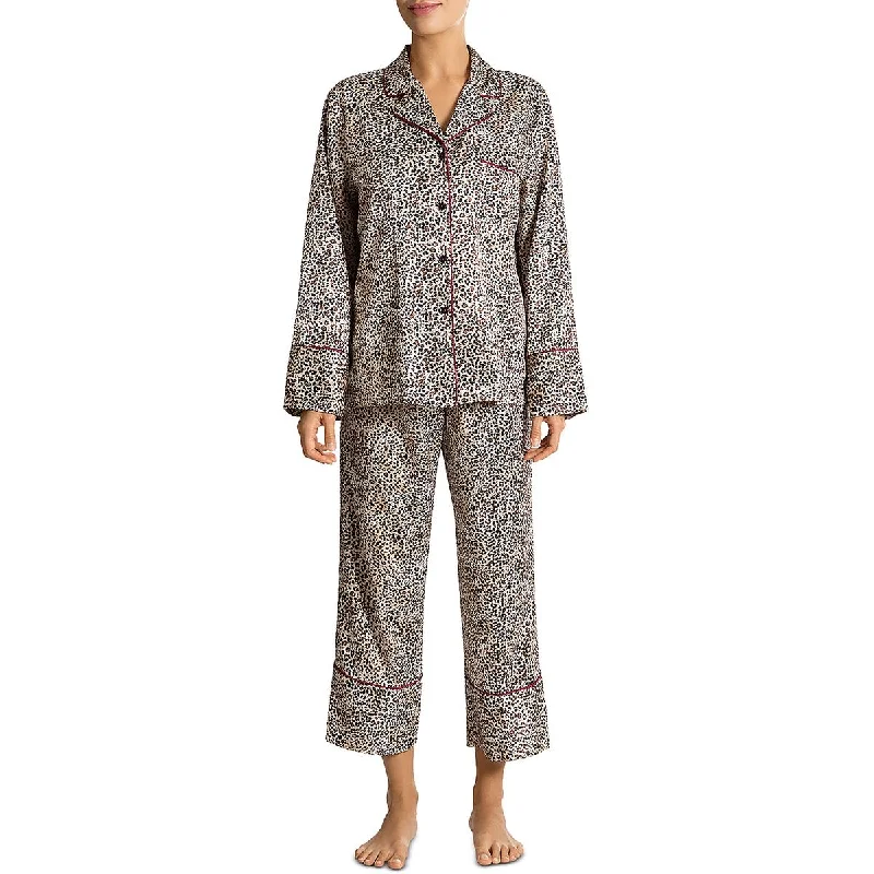 Classic women's robe sets-Womens 2PC Animal Print Pant Set