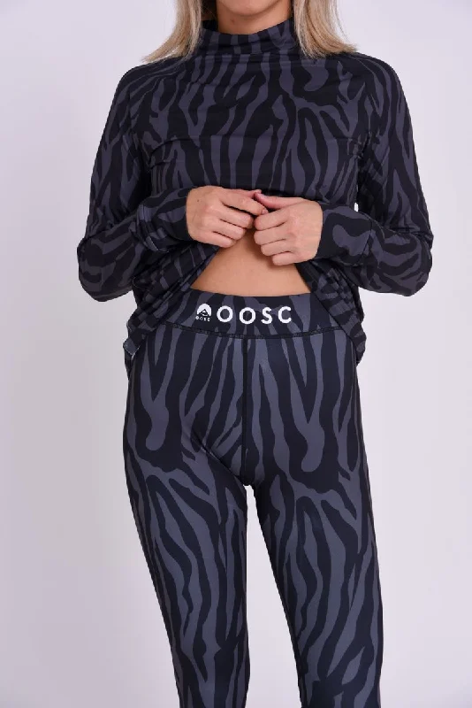 Women's robe sets with cozy fabric-Baselayer Leggings  - Black Tiger Women's