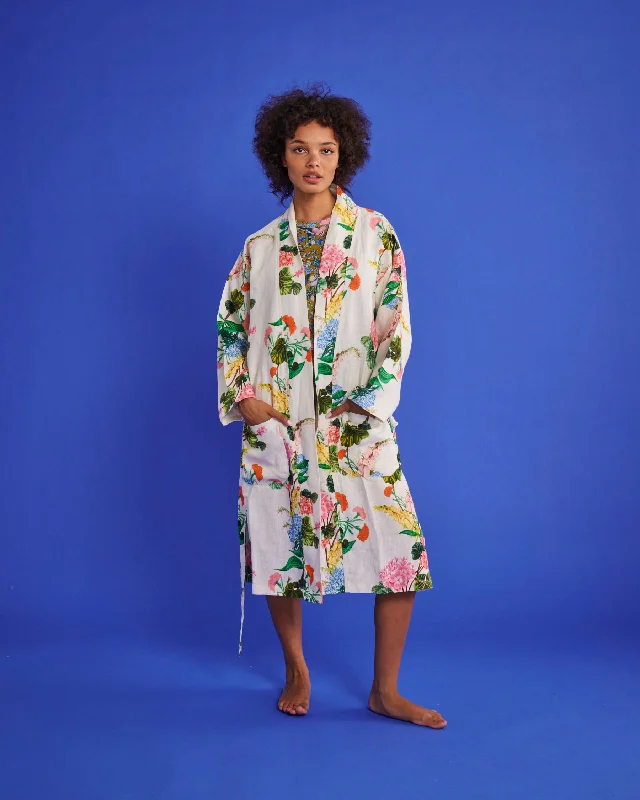 Women's robe sets with elegant designs-Bouquet Beauty Linen Robe