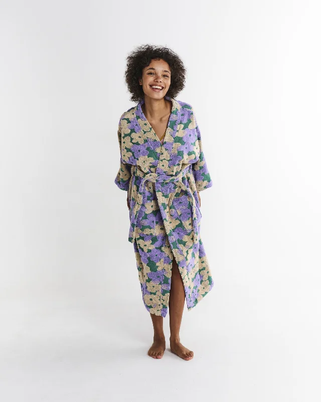 Cozy women's robe sets with luxurious feel-Bush Daisy Terry Bath Robe
