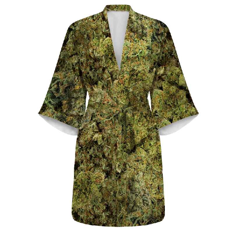 Women's robe sets for spa relaxation-Cann~ Is My Friend All Over Print Women's Satin Kimono Robe Women's robe sets for spa relaxation-Cann~ Is My Friend All Over Print Women's Satin Kimono Robe