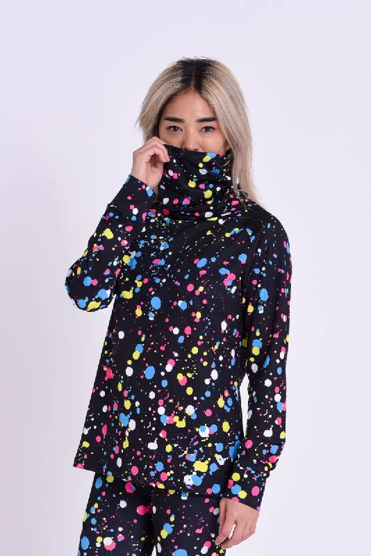 Women's robe sets with matching sleep shorts-High Neck Baselayer Top - Catalina Wine Mixer Women's