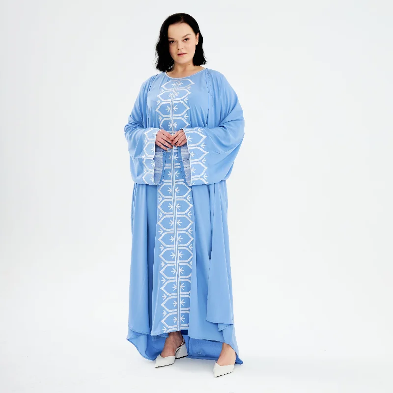 Women's robe sets for ultimate comfort-Malika Abaya Blue - Women