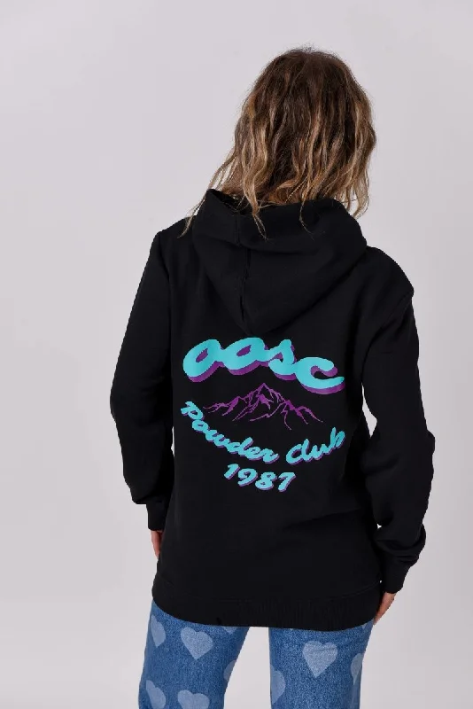 Cotton women's robe sets-Powder Club Hoodie - Black
