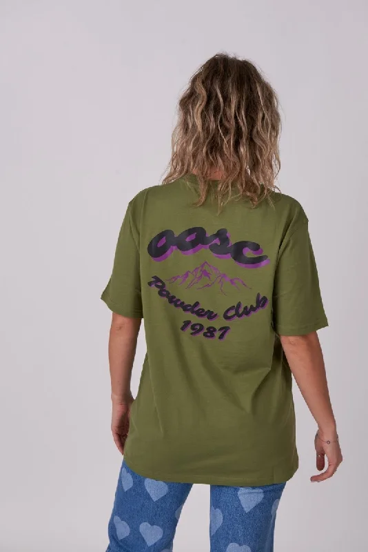 Cozy women's robe sets with luxurious feel-Powder Club T-Shirt - Khaki
