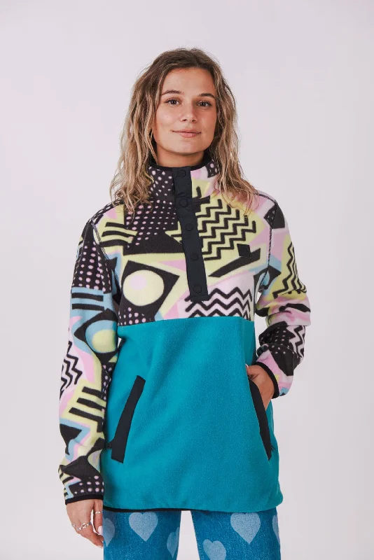 Women's robe sets with tie closure-Saved By The Bell Fleece Teal - Women's