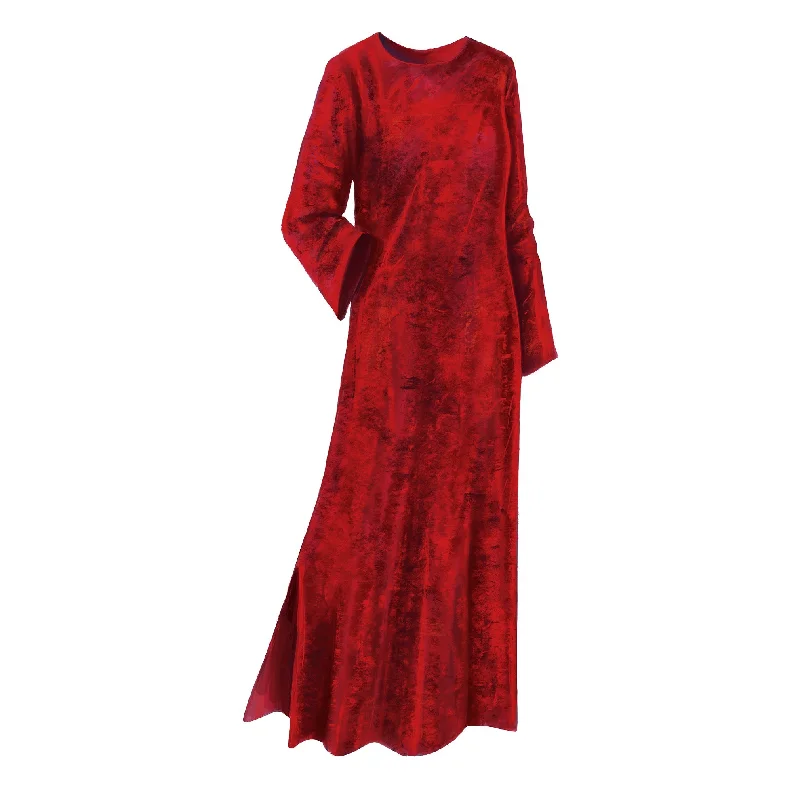 Cozy fleece robe sets for chilly nights-Crushed Velvet Caftan