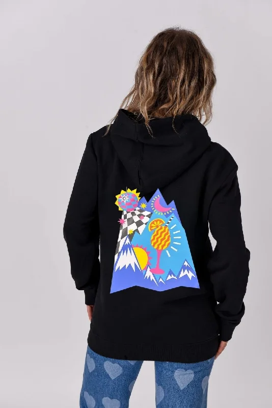Women's robe sets with soft fleece-Day To Night Hoodie - Black