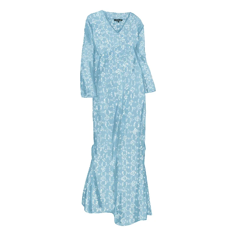 Women's robe sets for winter evenings-Embroidered Eyelet Caftan