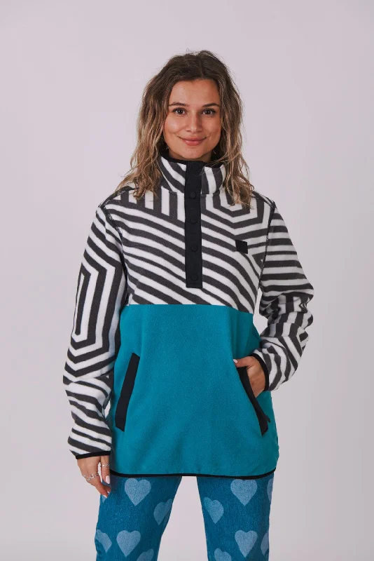 Women's robe sets for winter evenings-Fall Line Fleece Teal - Women's