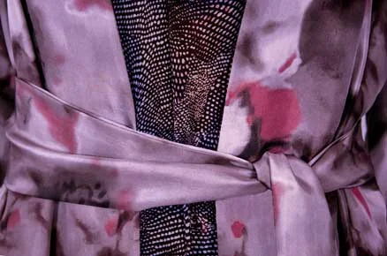 Soft cotton robe sets for cozy nights-Silk Robe Fayza with Silk Slip Olympia