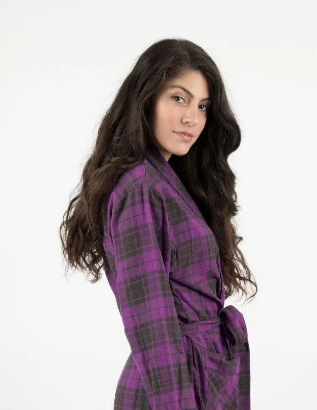 Chic women's robe sets with satin material-Women's Flannel Robe