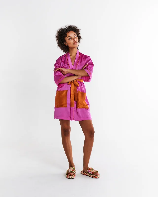 Stylish robe sets with silky touch-Flirty Satin Robe