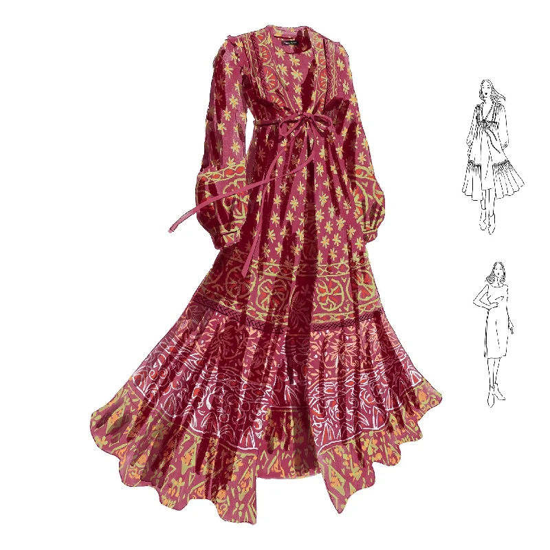 Women's robe sets with modern design-Follow the Band Dress and Cover-up Set
