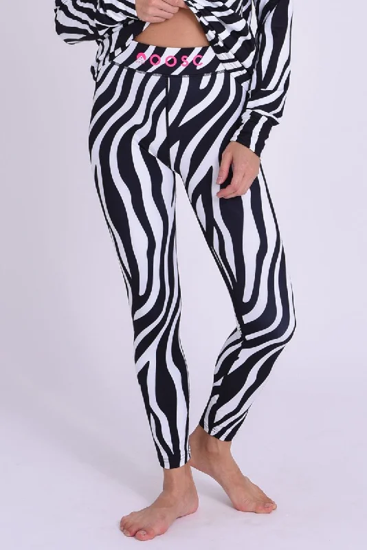 Women's robe sets for cold weather-Baselayer Leggings - Hotel California Zebra Print Women's Women's robe sets for cold weather-Baselayer Leggings - Hotel California Zebra Print Women's