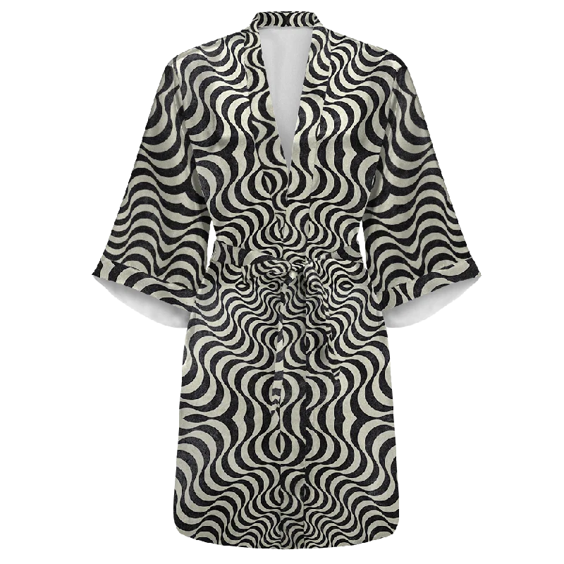 Women's robe sets with unique lace details-Hypnotic Eye All Over Print Women's Satin Kimono Robe Women's robe sets with unique lace details-Hypnotic Eye All Over Print Women's Satin Kimono Robe