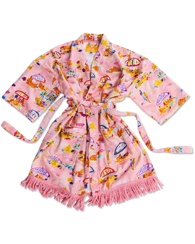 Elegant women's robe sets with soft touch-Kip&Co x Ken Done Beach Days Terry Mini Bath Robe