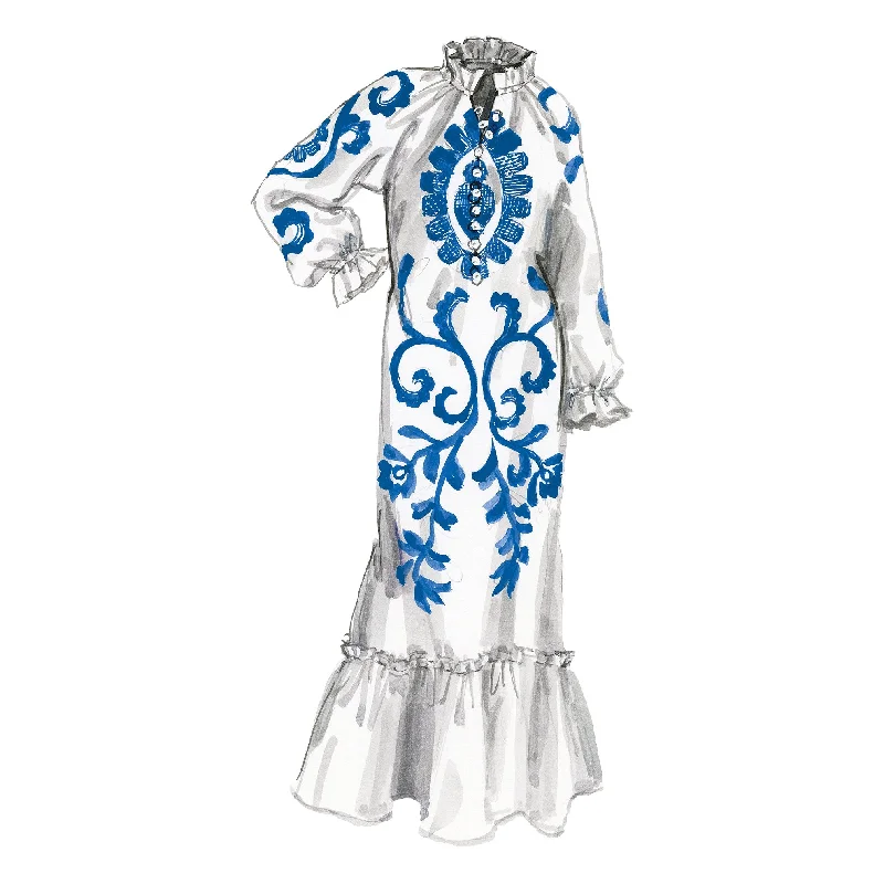 Women's robe sets for a chic look-Liliana's Embroidered Caftan