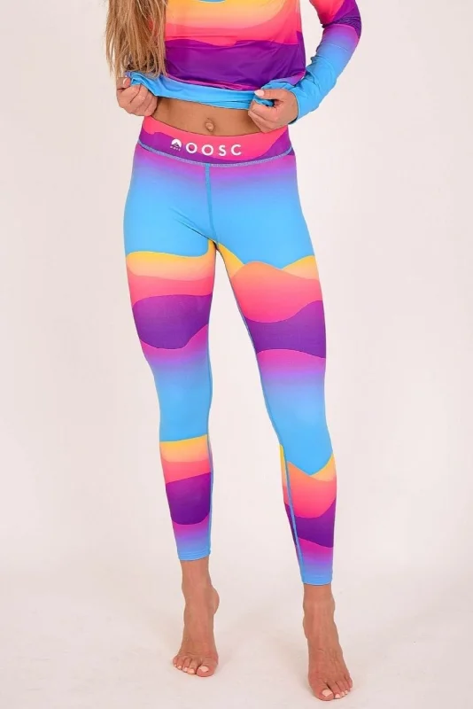Cozy robe sets with fleece fabric-Mambo Sunset Women's Base Layer Leggings