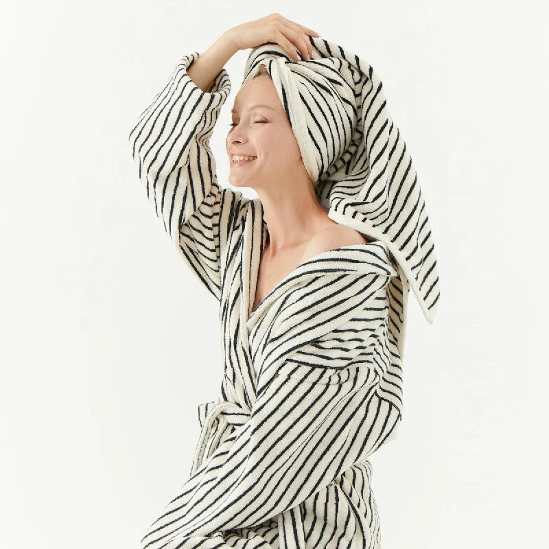 Women's robe sets for every occasion-Melika Unisex Striped Robe