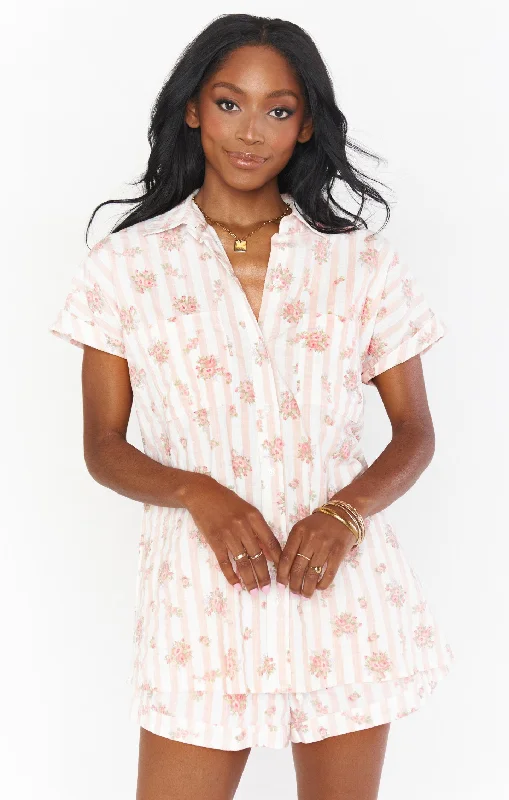 Stylish robe sets for women with pockets-Nora PJ Set ~ Pinck Blossom