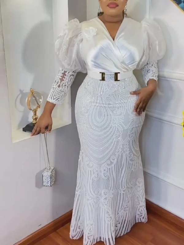 Comfortable robe sets for all seasons-Plus Size Party Long Dresses