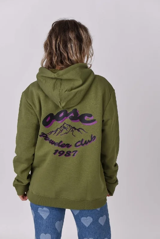 Women's robe sets with adjustable fit-Powder Club Hoodie - Khaki
