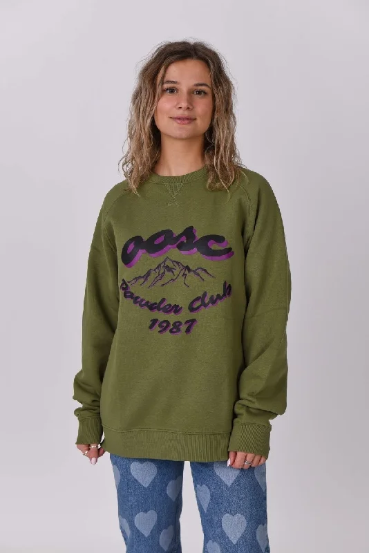Soft robe sets with matching loungewear-Powder Club Sweatshirt - Khaki