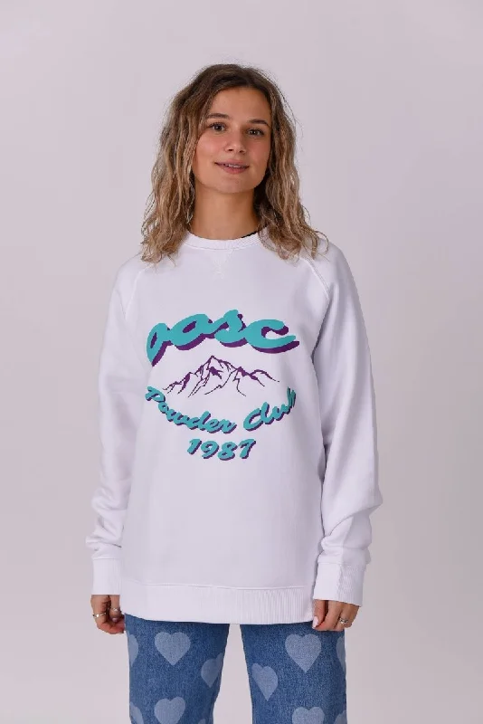 Women's robe sets with elegant finishes-Powder Club Sweatshirt - White