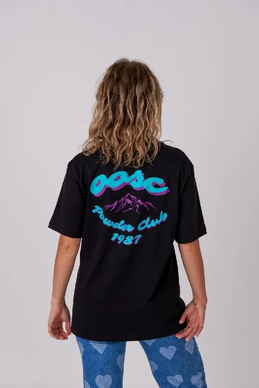 Women's robe sets for effortless lounging-Powder Club T-Shirt - Black