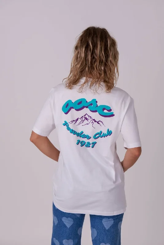 Women's robe sets with soft cotton material-Powder Club T-Shirt - White