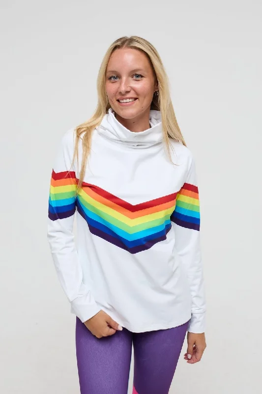 Women's robe sets with stylish trims-High Neck Baselayer Top Rainbow Road -  Women's