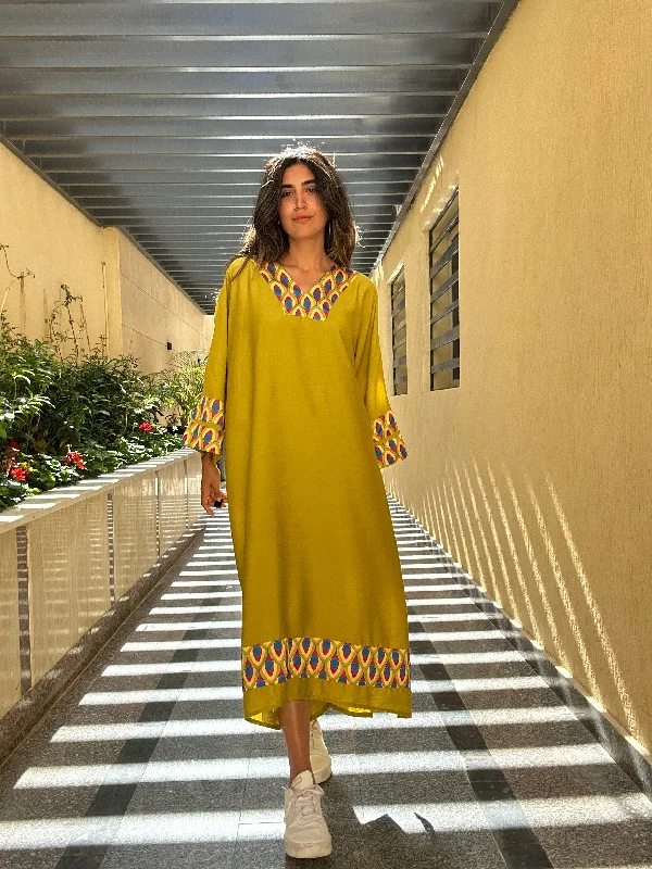 Cozy robe sets for women with matching slippers-Tawoos Kaftan Dress
