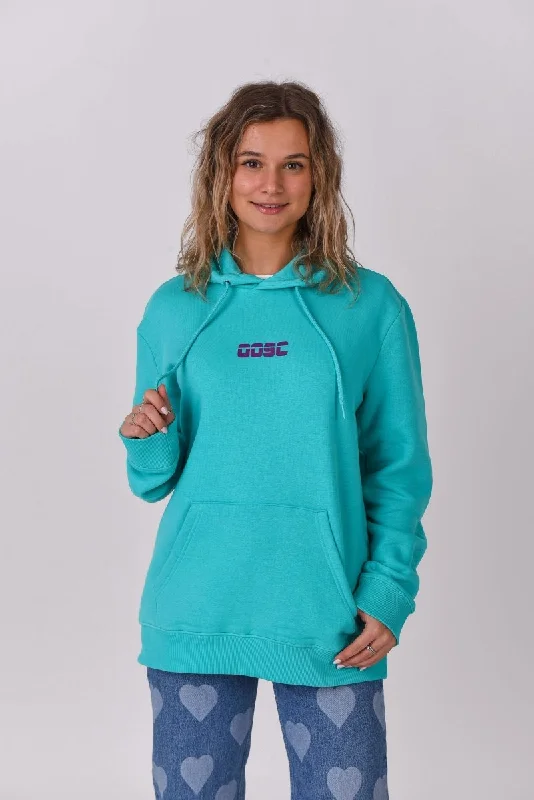 Comfortable women's robe sets with cozy feel-Retro OOSC Hoodie - Aqua