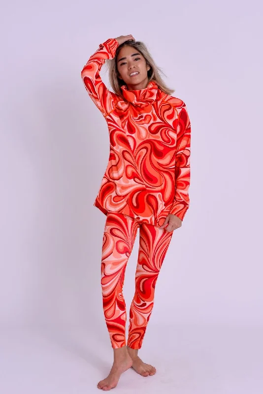 Women's robe sets for indoor comfort-High Neck Baselayer Top - Shagadelic Baby! Women's