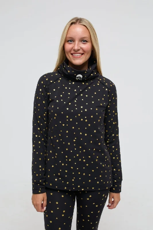 Women's robe sets with adjustable tie-High Neck Baselayer Top - Shining Star Women's