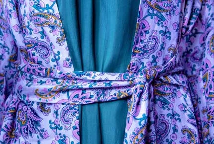 Cozy robe sets for women with matching slippers-Silk Robe Grace with Forest Green Silk Slip