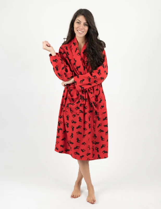 Cozy cotton women's robe sets-Women's Soft Micro Fleece Bathrobe