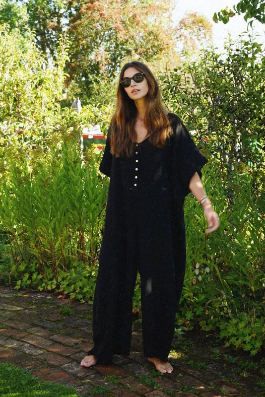 Elegant robe sets for sleep-The Kaftan Jumpsuit // Noir