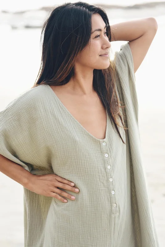 Women's robe sets with luxurious feel-The Kaftan Jumpsuit // Sage