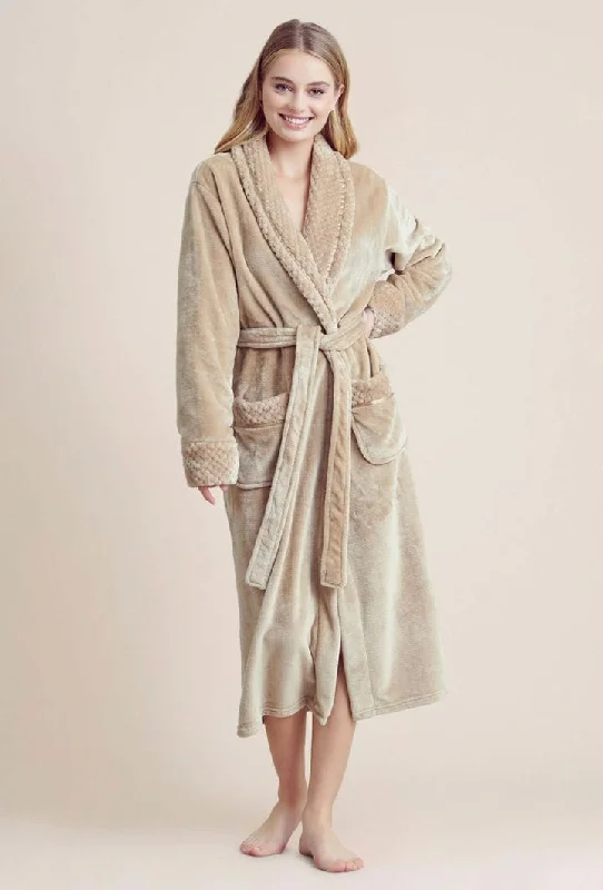 Stylish women's robe sets with soft touch-Women Plush Shawl Collar Robe, Luxury & Comfort, Lightweight & Soft, (Taupe) Stylish women's robe sets with soft touch-Women Plush Shawl Collar Robe, Luxury & Comfort, Lightweight & Soft, (Taupe)