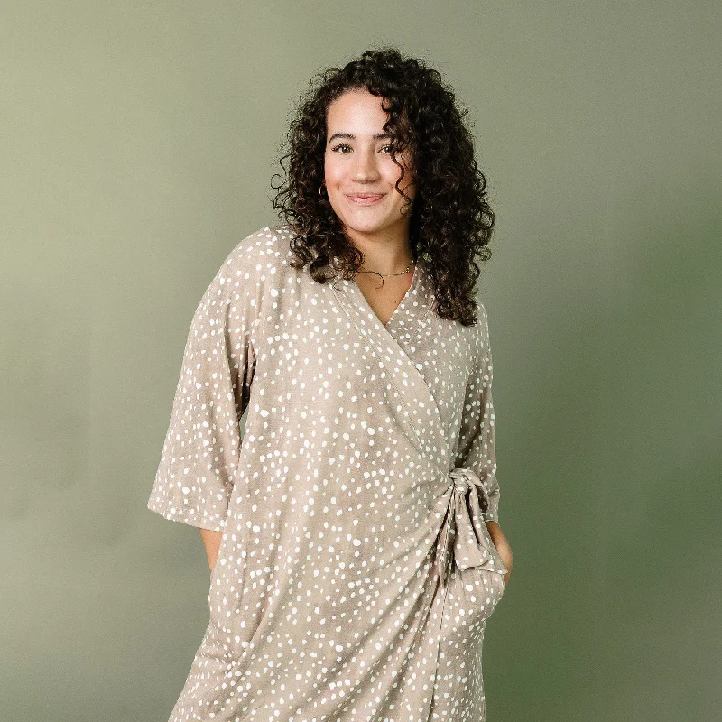 Women's robe sets for relaxing at home-Women's Everyday Robe - Fawn