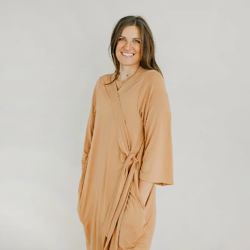 Women's robe sets for relaxing evenings-Women's Everyday Robe - Pecan