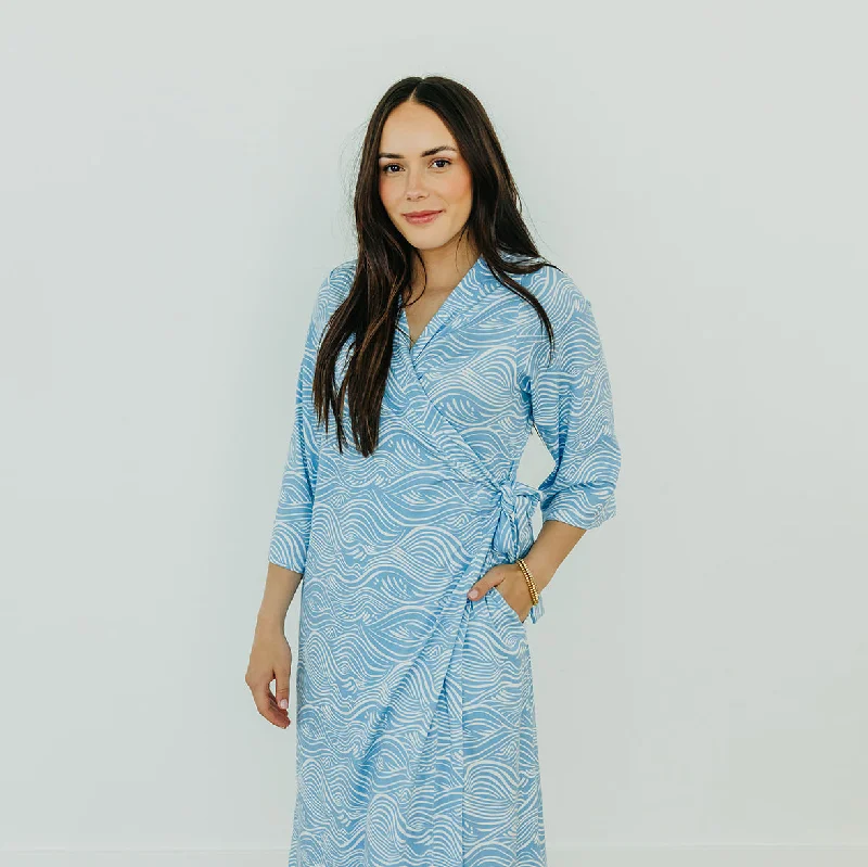 Women's robe sets with stylish trims-Women's Everyday Robe - Surf