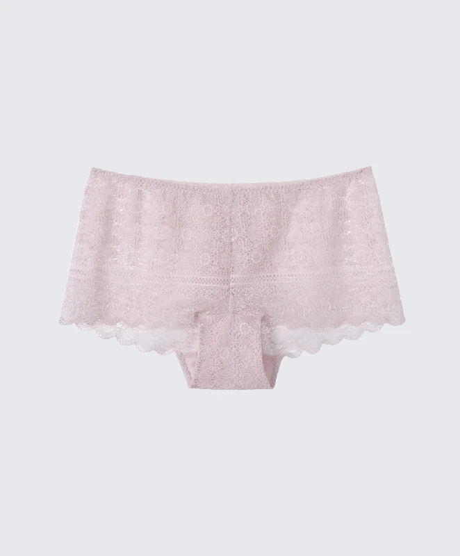 Women's panties with breathable mesh lining for comfort-Love Lace Midi Panty 509-7015L