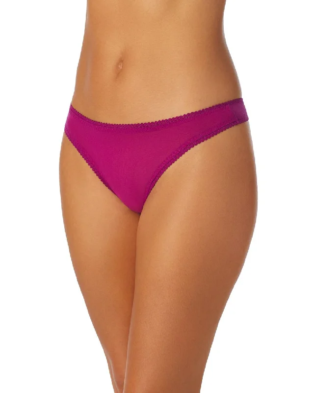 Comfortable women's panties with wide waistband-Solid Mesh Hip-G Thong